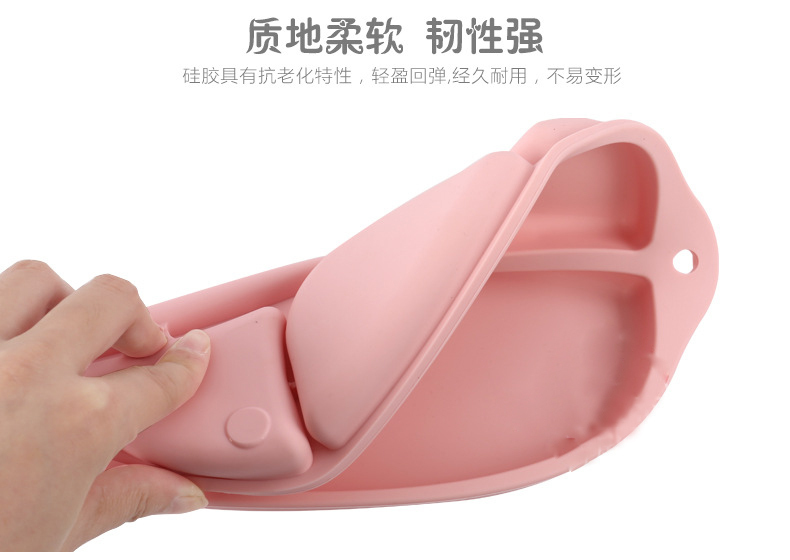 兒童餐盤,硅膠兒童餐具,一體式分隔餐盤